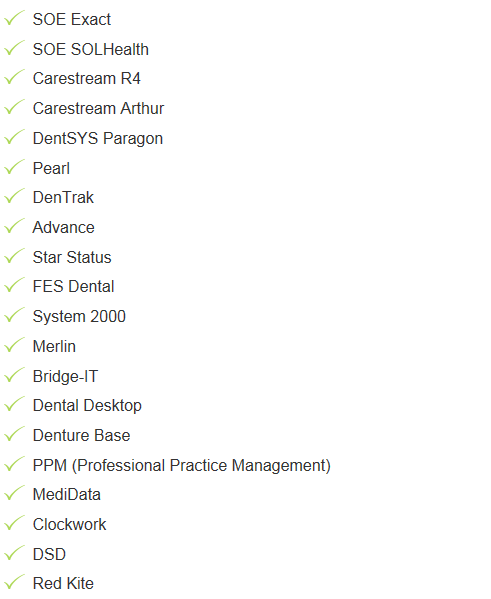List of Dental Software converted to SFD