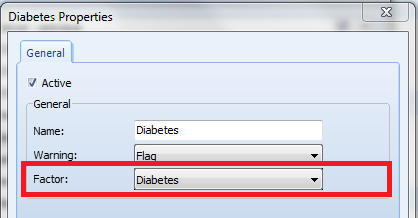 Example of medical factors field.