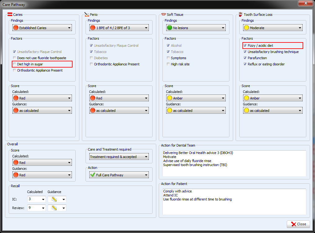 Example of SFD\'s RAG Screen for the Dental Contract Reform Programme.