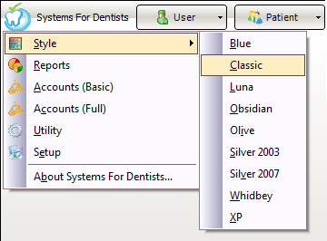 Clasic Colour Scheme Selected for the Dental Software