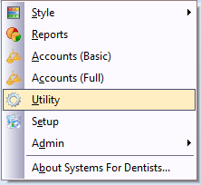 Dental Software Utility Menu Item